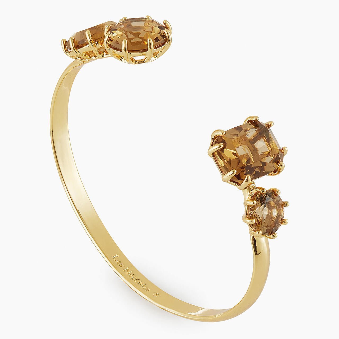Golden Brown Diamantine 4 Stone Bangle Bracelet | APLD2541 - Les Nereides