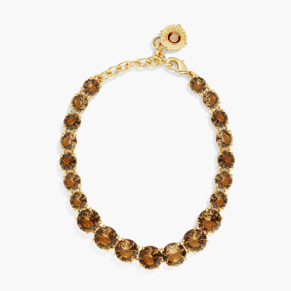 Golden Brown Diamantine Luxurious One Row Bracelet | APLD2521 - Les Nereides