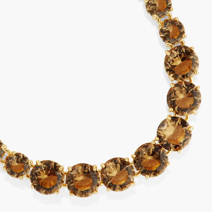Golden Brown Diamantine Luxurious One Row Bracelet | APLD2521 - Les Nereides