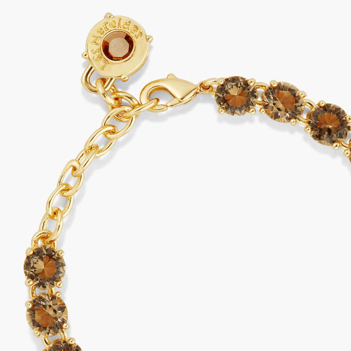 Golden Brown Diamantine Luxurious One Row Bracelet | APLD2521 - Les Nereides