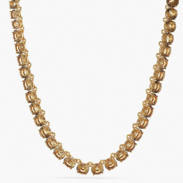 Golden Brown Diamantine Round Stone Choker | APLD3321 - Les Nereides