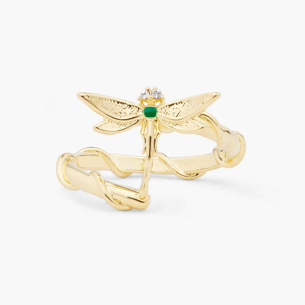 Golden Dragonfly Adjustable Ring | ARAM6041 - Les Nereides