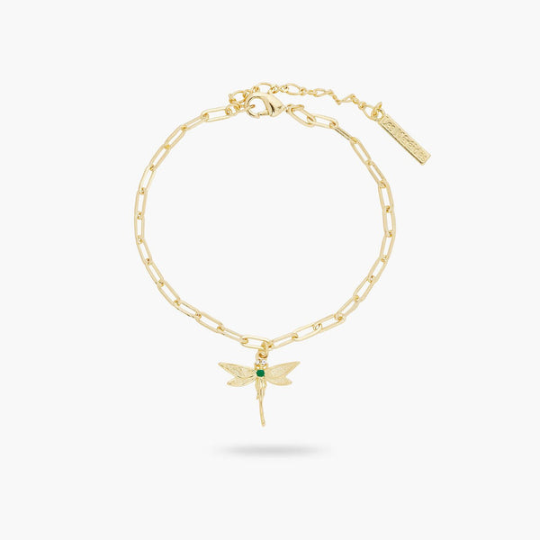 Golden Dragronfly Rectangle Link Chain Bracelet | ARAM2031 - Les Nereides