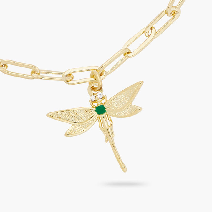 Golden Dragronfly Rectangle Link Chain Bracelet | ARAM2031 - Les Nereides