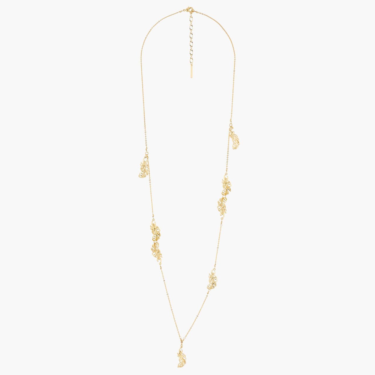 Golden Swan Feathers Long Necklace | AKCY306 - Les Nereides