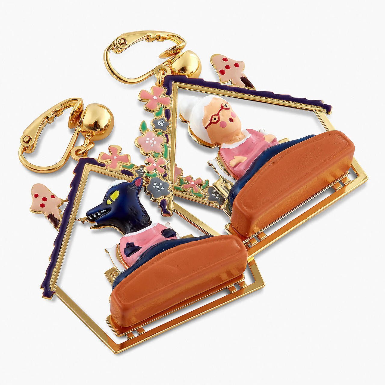 Grandmother And Big Bad Wolf Earrings | APBB1051 - Les Nereides