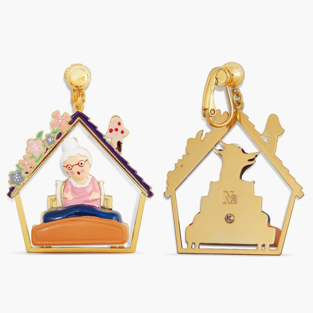 Grandmother And Big Bad Wolf Earrings | APBB1051 - Les Nereides