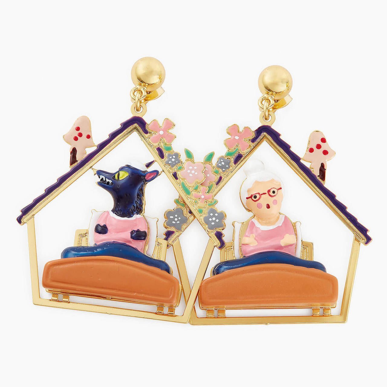 Grandmother And Big Bad Wolf Earrings | APBB1051 - Les Nereides