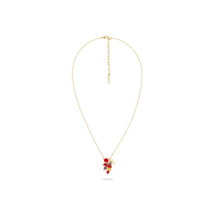Grapes And Gold-Plated Vine Leaf Pendant Necklace | AQVT3031 - Les Nereides