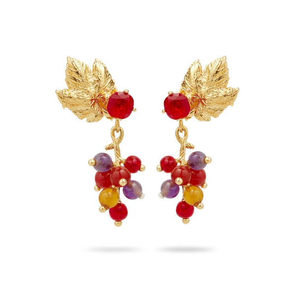 Grapes And Vine Leaf Earrings | AQVT1011 - Les Nereides