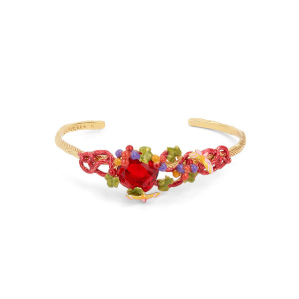 Grapes, Vine Leaf And Butterfly Bangle Bracelet | AQVT2011 - Les Nereides