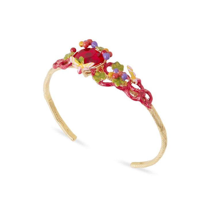 Grapes, Vine Leaf And Butterfly Bangle Bracelet | AQVT2011 - Les Nereides