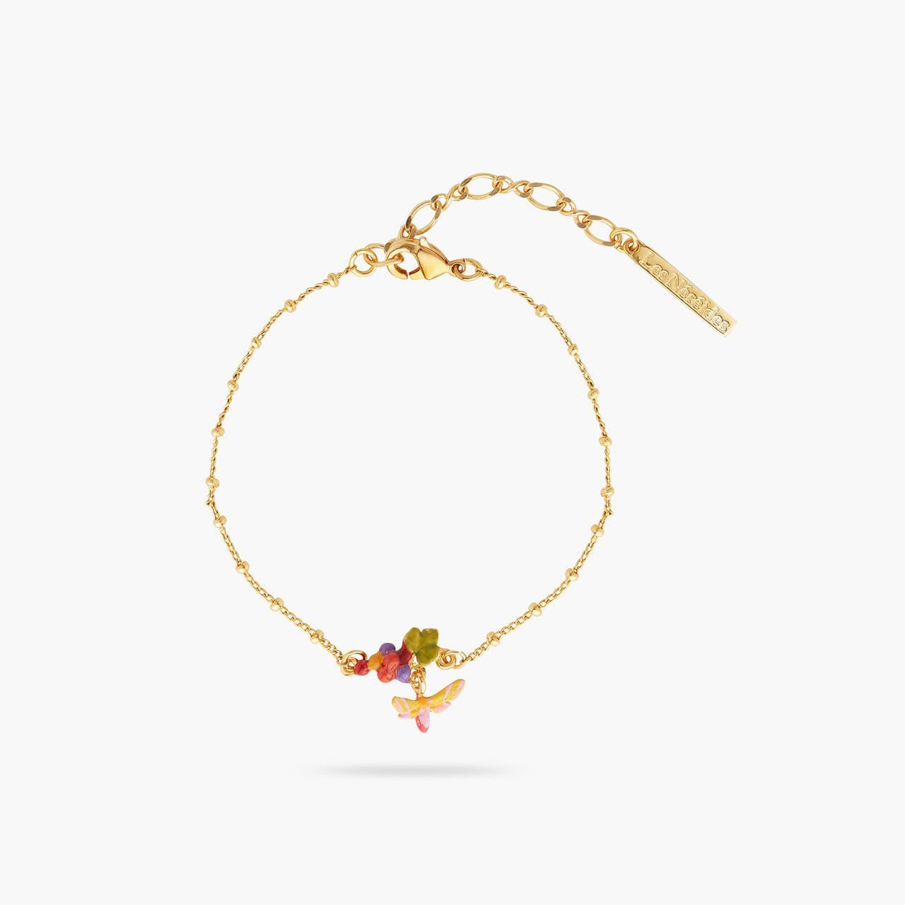Grapes, Vine Leaf And Butterfly Fine Bracelet | AQVT2021 - Les Nereides