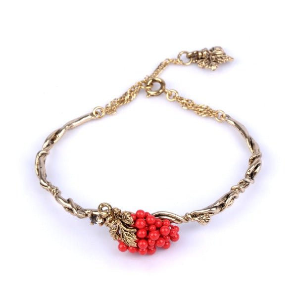 Grappe de Perles Avec Un Raisin Corail Bracelet | YGP2012 - Les Nereides