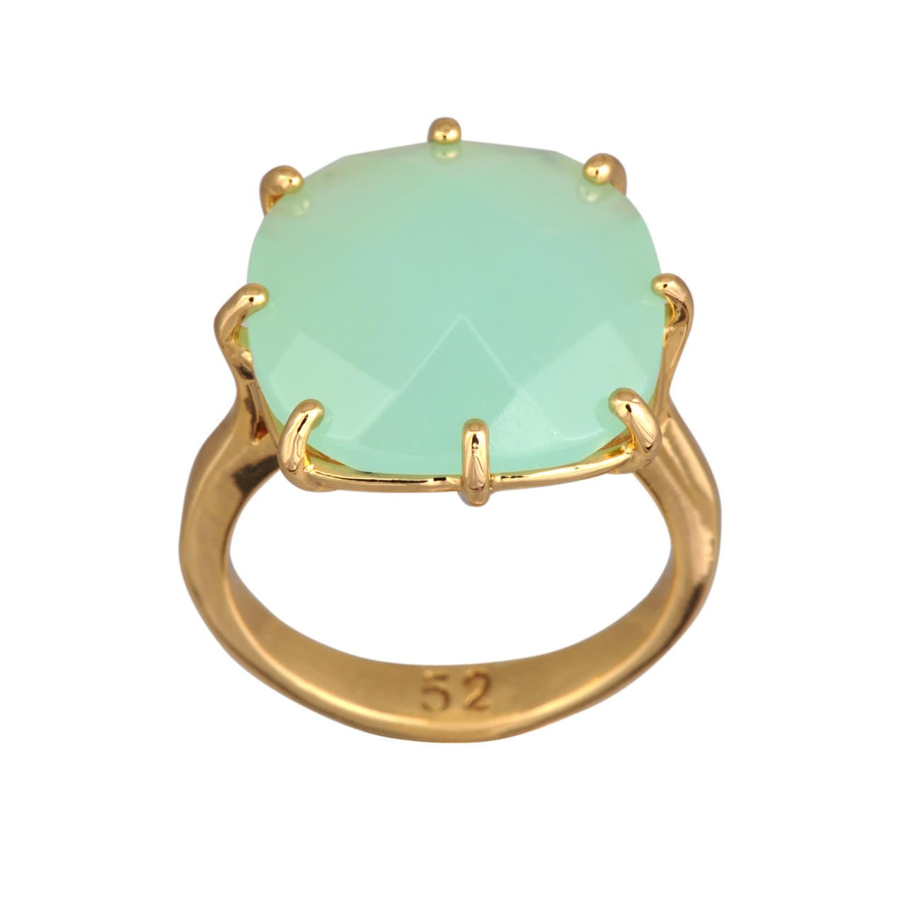 Green square clearance stone ring