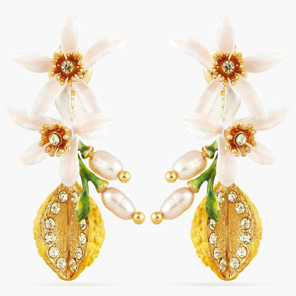 Half Lemon And Lemon Blossom Earrings | APMI1021 - Les Nereides