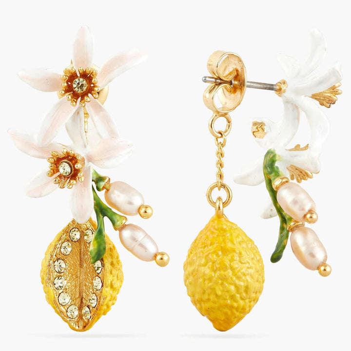 Half Lemon And Lemon Blossom Earrings | APMI1021 - Les Nereides