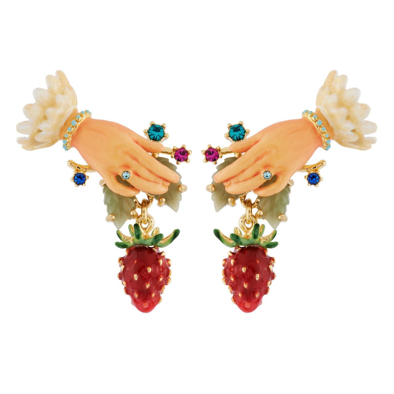 Hand And Strawberry Earrings | AHPO1031 - Les Nereides