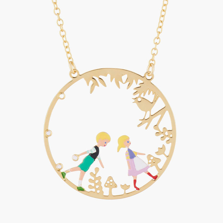 Hansel And Gretel In Theé Forest Pendant Necklace | ALHG3041 - Les Nereides