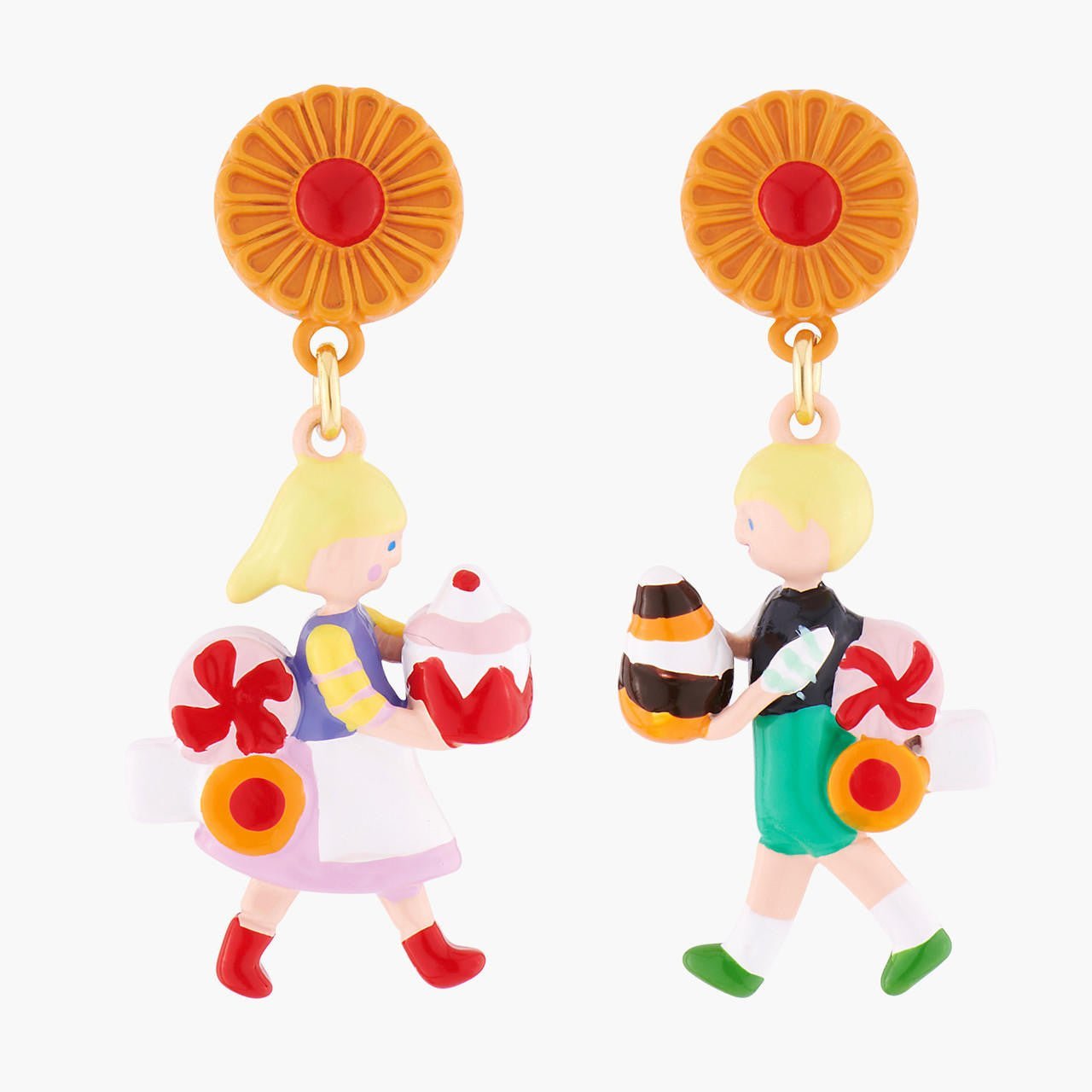 Hansel And Gretel'S Sweets Asymmetrical Earrings | ALHG1051 - Les Nereides
