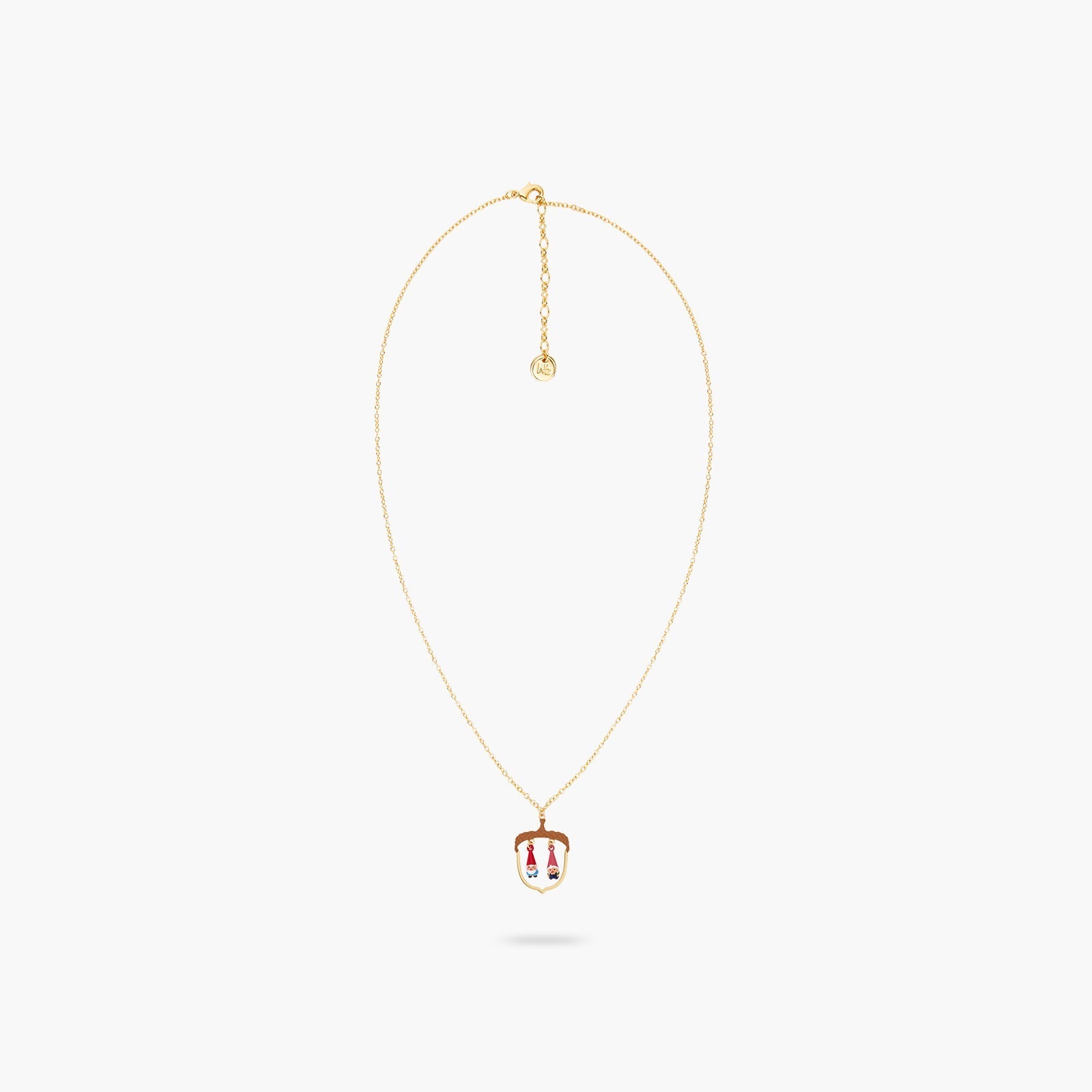 Hazelnut And Garden Gnome Pendant Necklace | ASCP3011 - Les Nereides