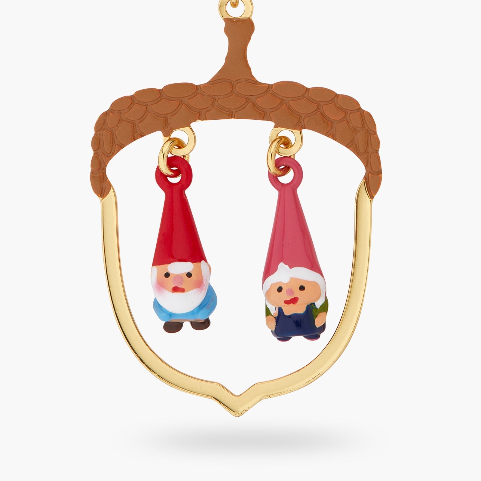 Hazelnut And Garden Gnome Pendant Necklace | ASCP3011 - Les Nereides