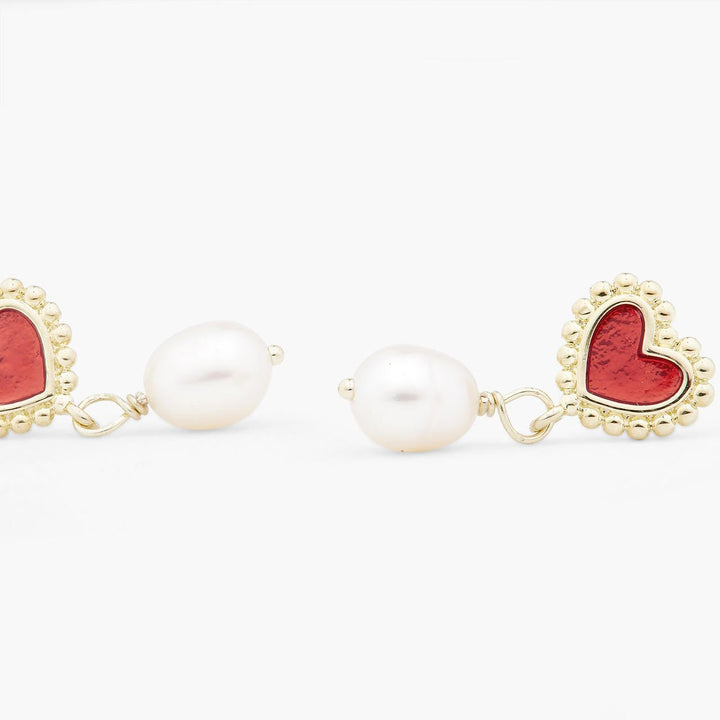 Heart And Cultured Pearl Earrings | ARAD1041 - Les Nereides