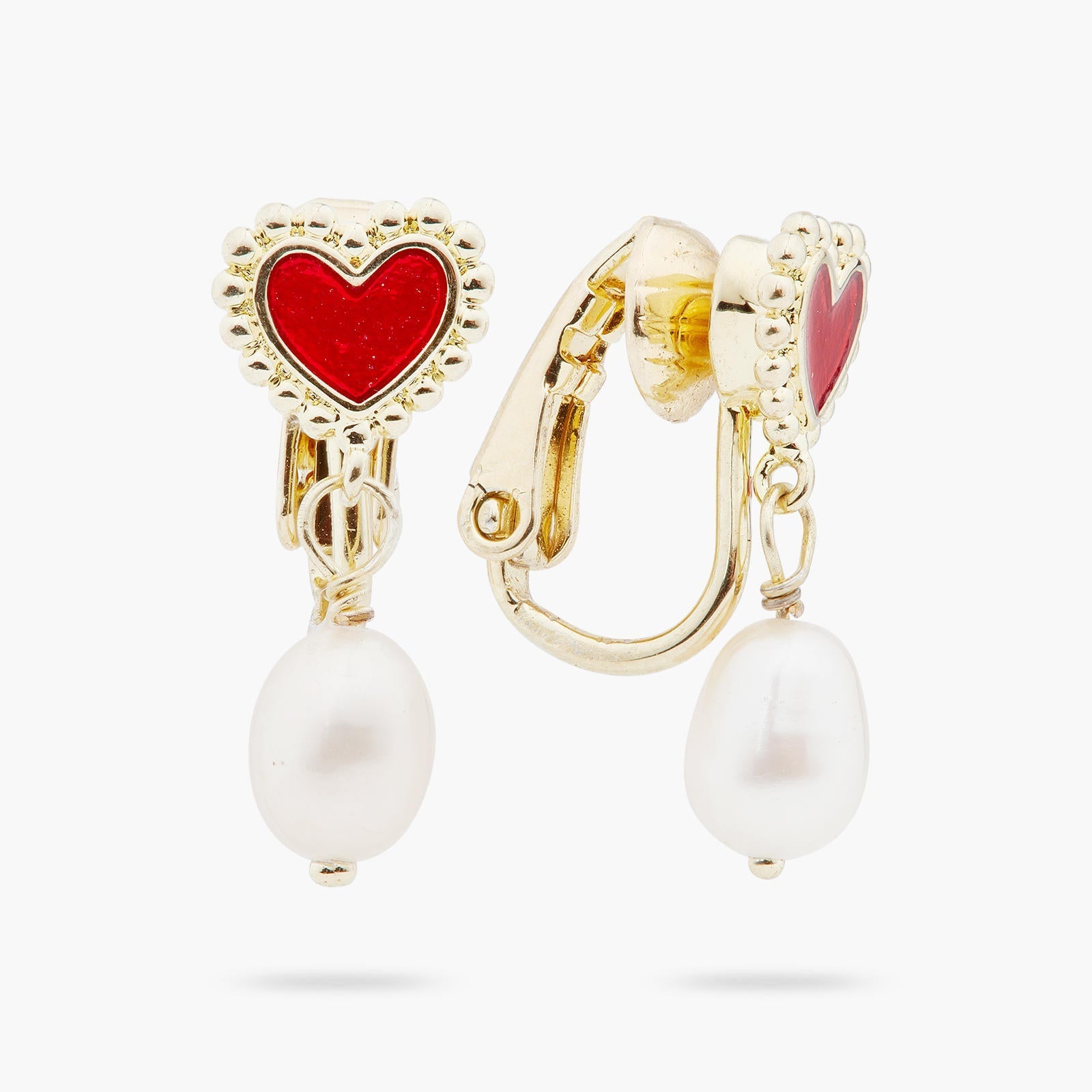 Heart And Cultured Pearl Earrings | ARAD1041 - Les Nereides