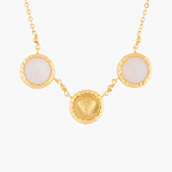 Heart And Pink Quartz Pendant Necklace | AKBC301 - Les Nereides