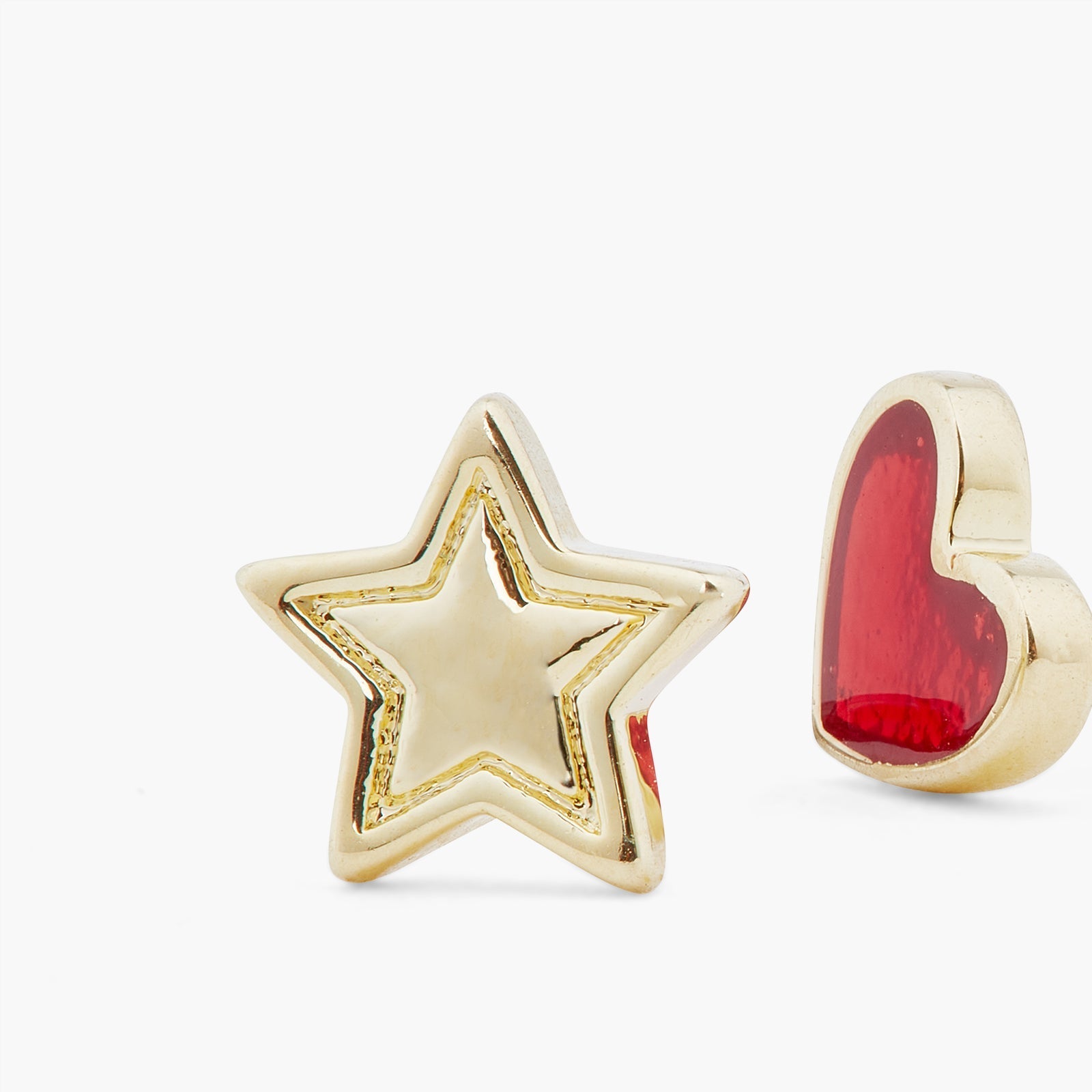 Heart And Star Asymmetrical Earrings | ARAD1071 - Les Nereides