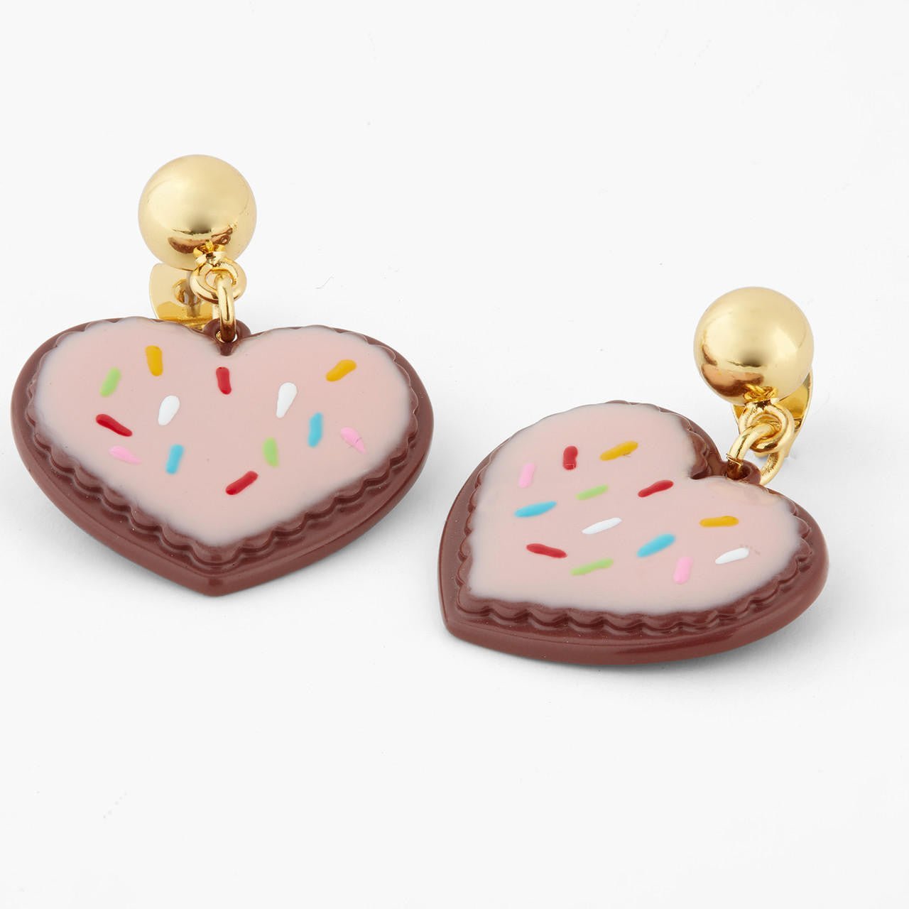 Heart - shaped biscuit earrings | AQPP1091 - Les Nereides