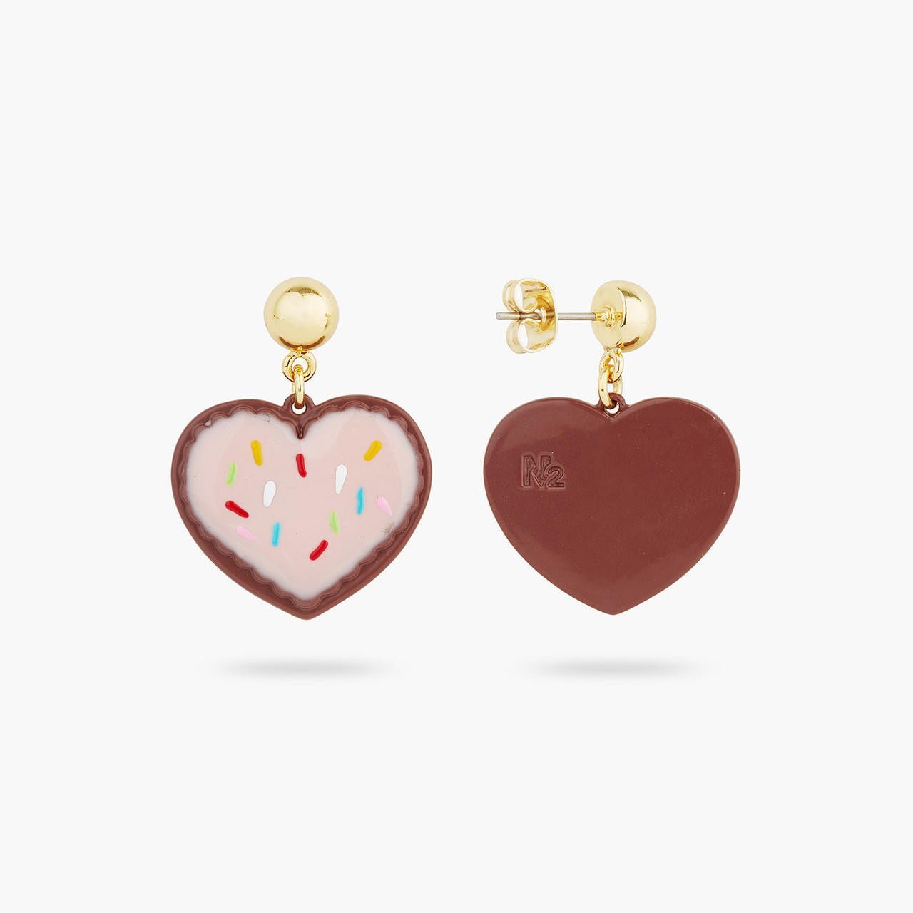 Heart - shaped biscuit earrings | AQPP1091 - Les Nereides