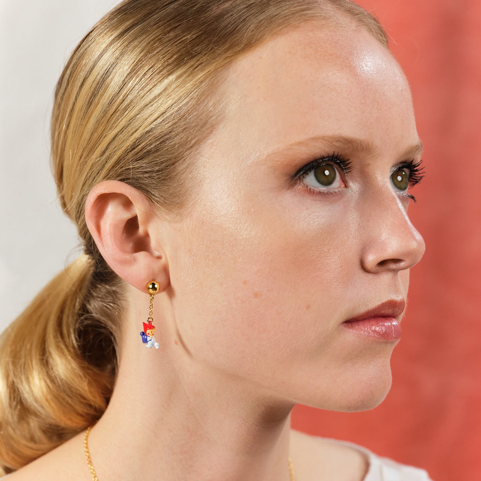 Hiking Young Garden Gnome Earrings | ASCP1051 - Les Nereides
