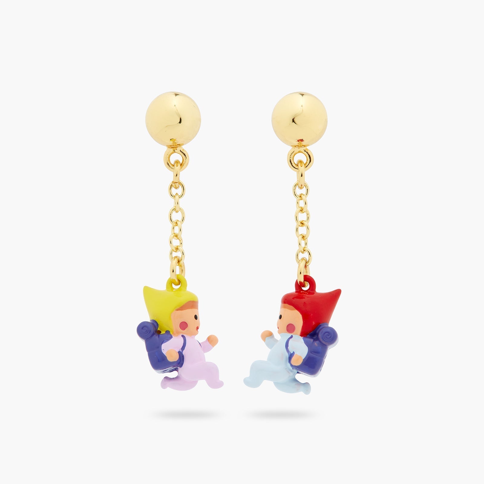 Hiking Young Garden Gnome Earrings | ASCP1051 - Les Nereides