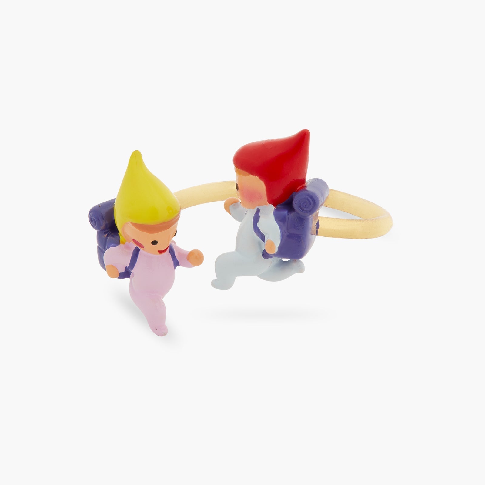 Hiking Young Garden Gnomes Adjustable Ring | ASCP6011 - Les Nereides