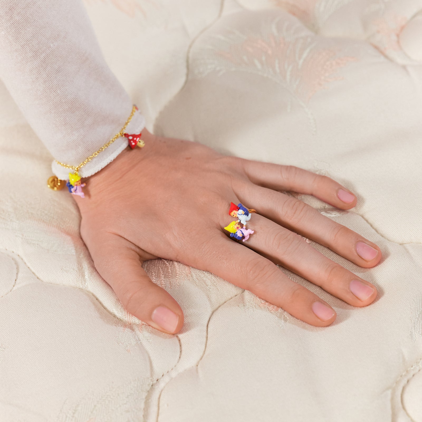 Hiking Young Garden Gnomes Adjustable Ring | ASCP6011 - Les Nereides