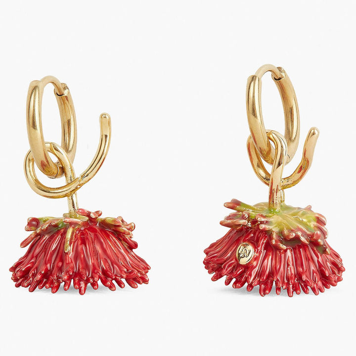 Hoop Earring And Red Flower | APCP1121 - Les Nereides