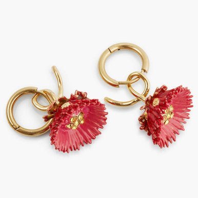 Hoop Earring And Red Flower | APCP1121 - Les Nereides