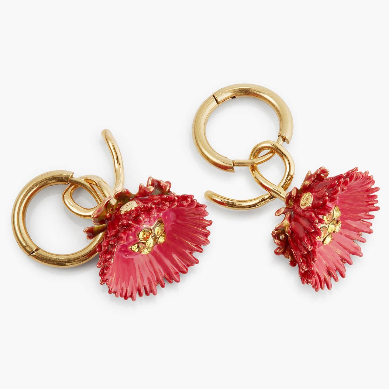 Hoop Earring And Red Flower | APCP1121 - Les Nereides