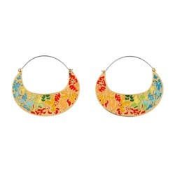 Hoop Saintes-Maries-De-La-Mer Large Crescent Cloisonné Enamel Earrings | ACSM1011 - Les Nereides