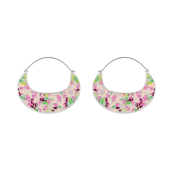 Hoop Saintes-Maries-De-La-Mer Large Crescent Enamel Earrings | ADSM1011 - Les Nereides