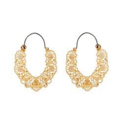 Hoop Saintes-Maries-De-La-Mer Large Flower Frame Gold Earrings | ACSM1151 - Les Nereides