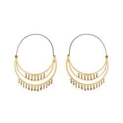 Hoop Saintes-Maries-De-La-Mer Large Hoops & Beads Gold Earrings | ACSM1111 - Les Nereides