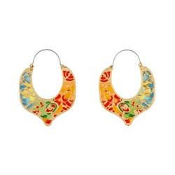 Hoop Saintes-Maries-De-La-Mer Large Spade Cloisonné Enamel Earrings | ACSM1031 - Les Nereides