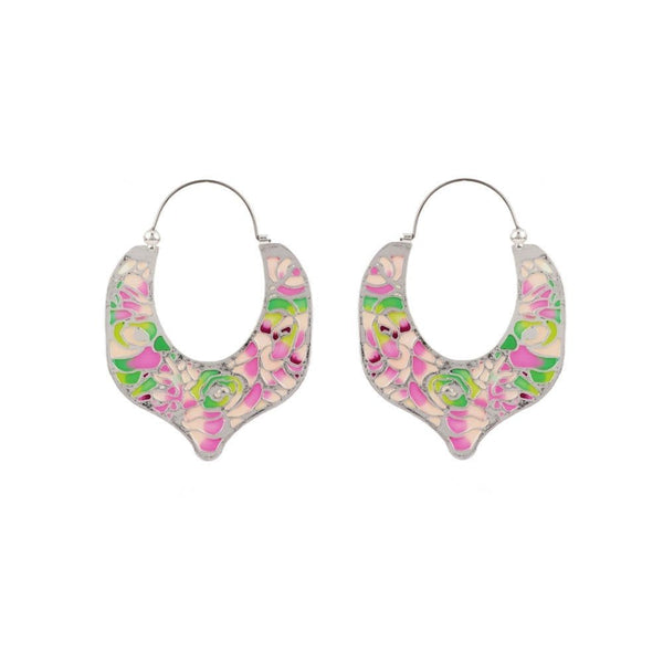 Hoop Saintes-Maries-De-La-Mer Large Spade Enamel Earrings | ADSM1031 - Les Nereides