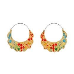 Hoop Saintes-Maries-De-La-Mer Large Waves Cloisonné Enamel Earrings | ACSM1051 - Les Nereides