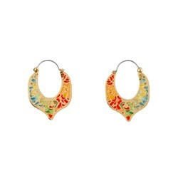 Hoop Saintes-Maries-De-La-Mer Small Spade Cloisonné Enamel Earrings | ACSM1041 - Les Nereides