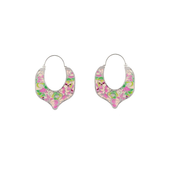 Hoop Saintes-Maries-De-La-Mer Small Spade Enamel Earrings | ADSM1041 - Les Nereides