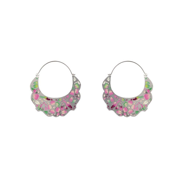 Hoop Saintes-Maries-De-La-Mer Small Waves Enamel Earrings | ADSM1061 - Les Nereides