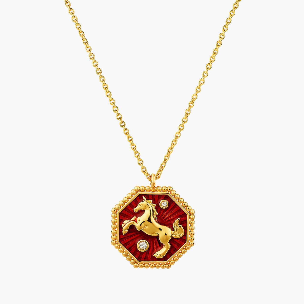 Horse Zodiac Sign Pendant Necklace | ANZA3071 - Les Nereides